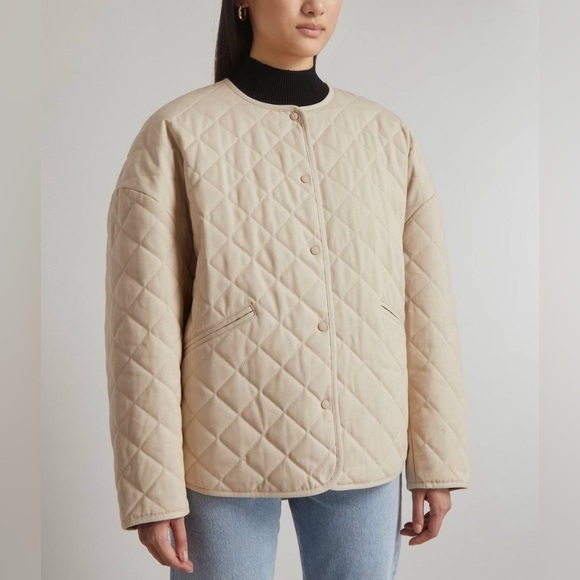 Toteme Jackets & Blazers - Totême Quilted Cotton Canvas Jacket Beige 34